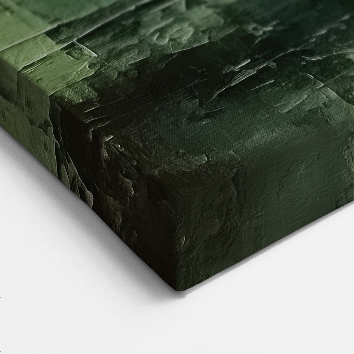Deep Green Landscape Abstract Art – Serene Nature-Inspired Canvas Decor