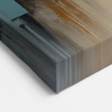 Urban Abstract Architecture Canvas Print - Beige and Teal Cityscape Art