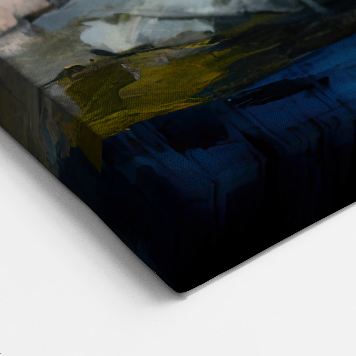 Urban Abstract Architecture Canvas Print - Beige and Teal Cityscape Art