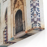 Intricate Archway Abstract Architecture Canvas - Beige and Green Wall Art