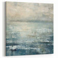 Contemporary Seascape Wall Art - Misty Horizon and Ocean Waves Canvas