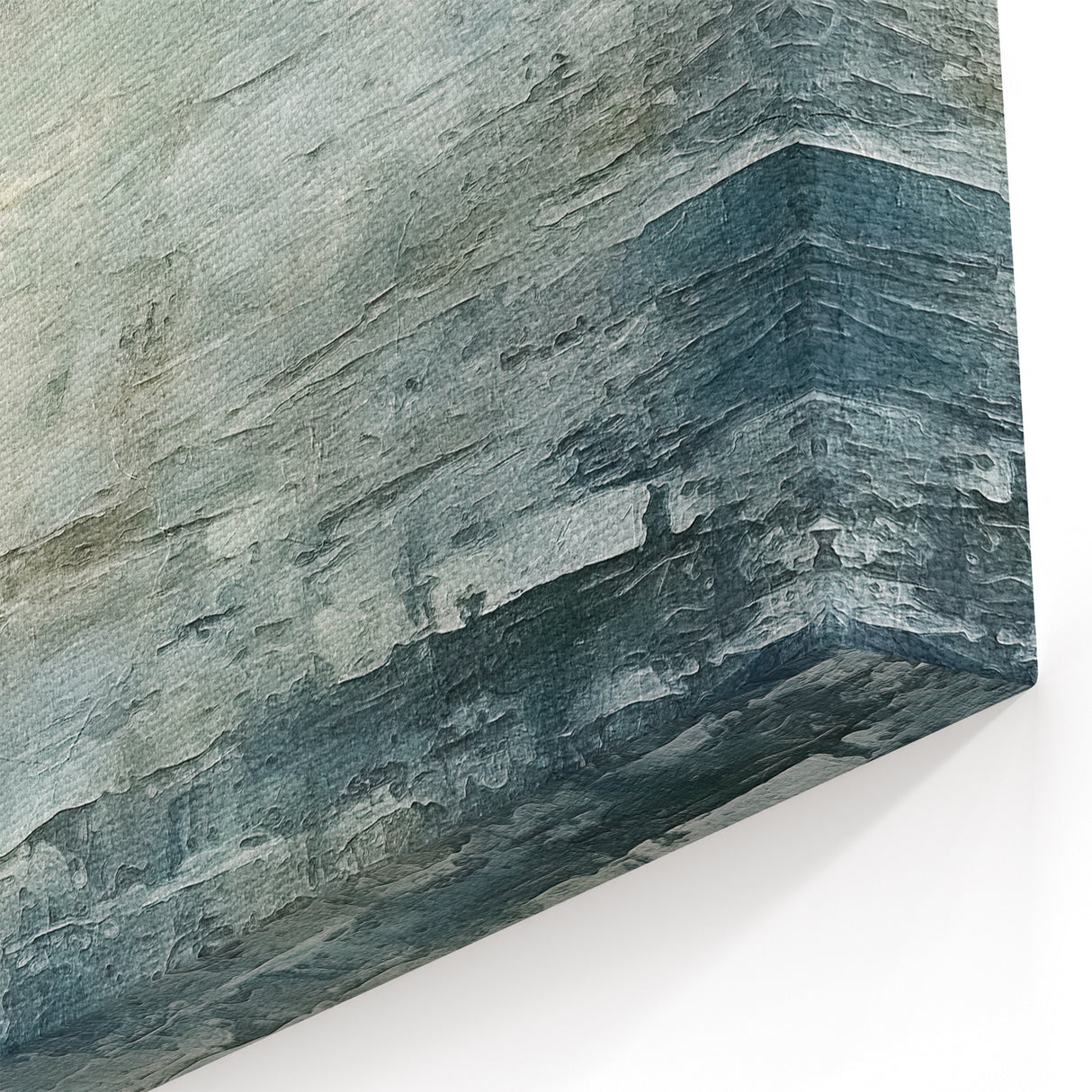 Contemporary Seascape Wall Art - Misty Horizon and Ocean Waves Canvas