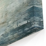 Contemporary Seascape Wall Art - Misty Horizon and Ocean Waves Canvas