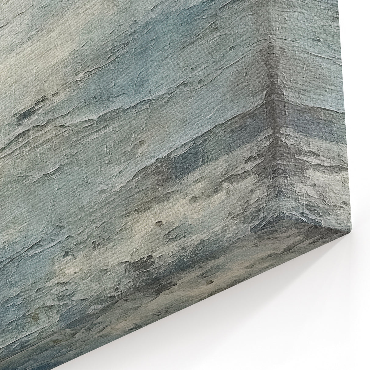 Abstract Ocean Landscape - Calm Blue Horizon and Cloudy Sky Canvas Art