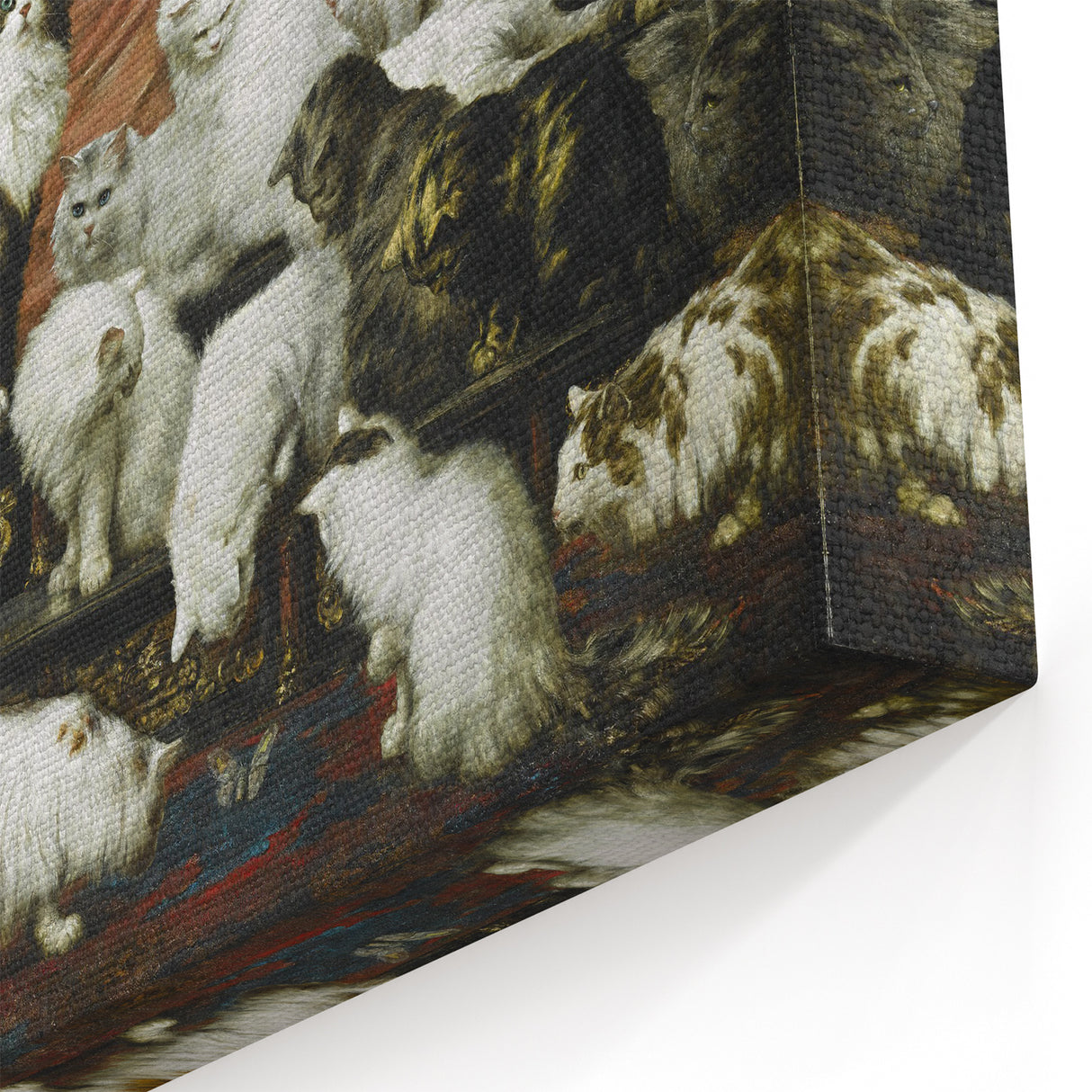 Modern Wall Art: Charming Cat Scene in Elegant Victorian Style