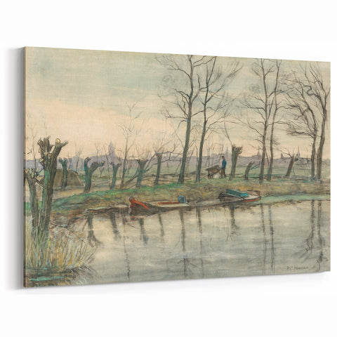 Modern Wall Art: Serene Amsterdam Landscape with Minimalist Touch