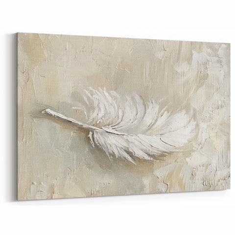 Minimalist Feather Texture Art in Neutral Tones - Modern Wall Decor