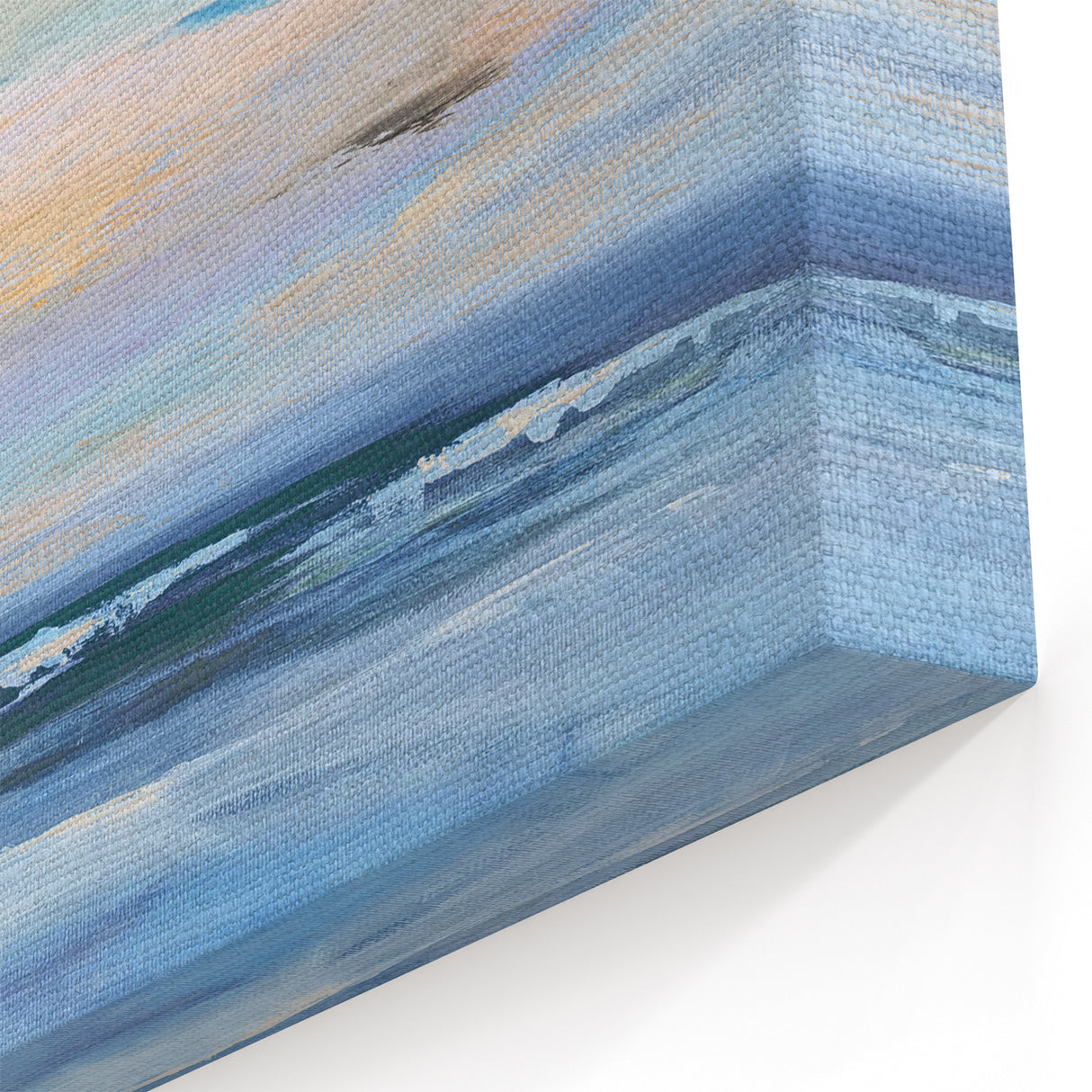 Colorful Abstract Landscape - Sunset Glow and Ocean Waves Wall Art