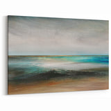Abstract Coastal Landscape - Aqua Shores and Calm Horizon Wall Art