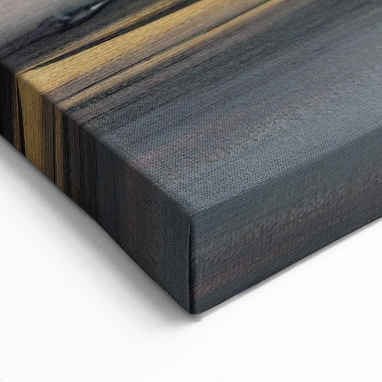 Modern Landscape Abstract - Moody Skies and Golden Horizon Canvas Art