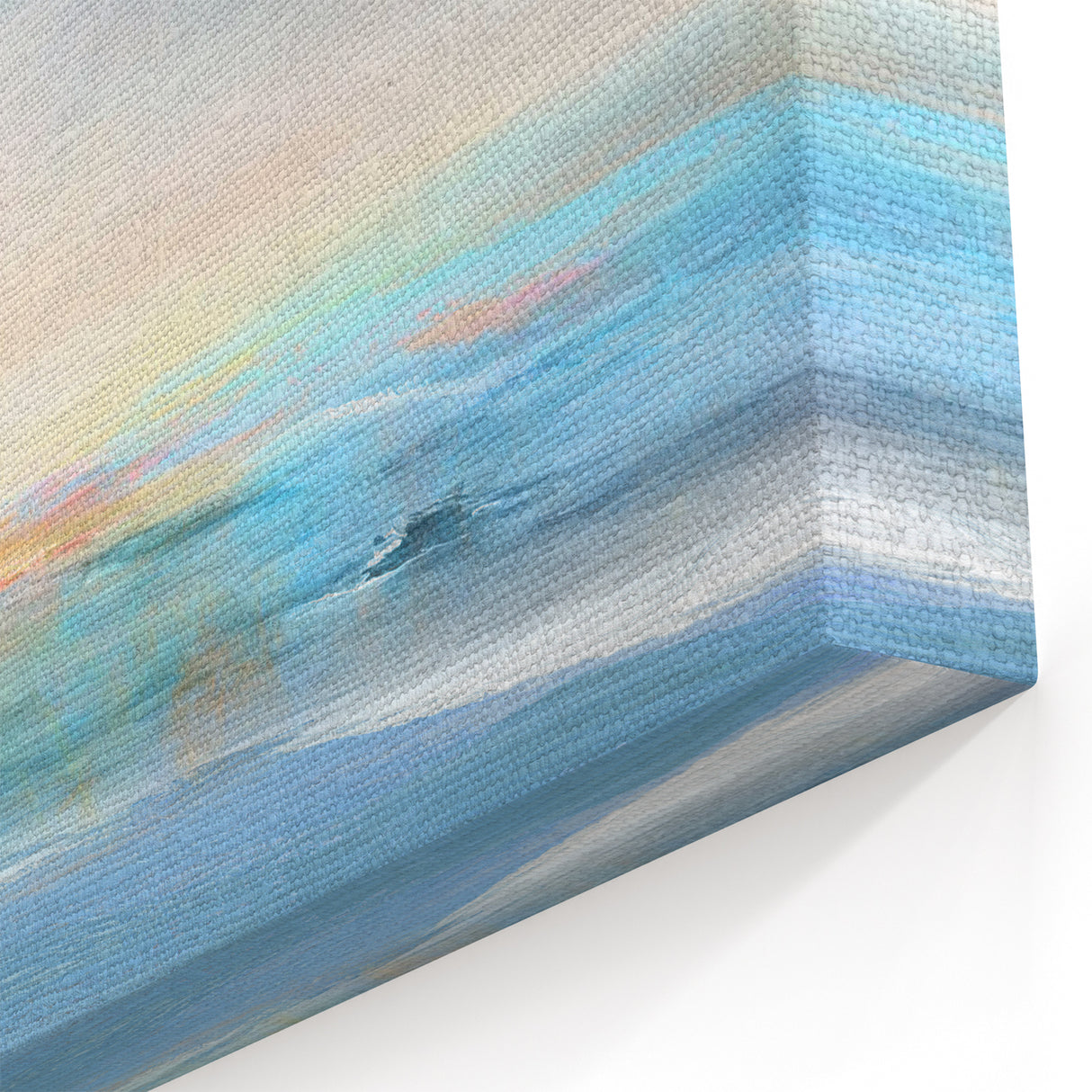 Serene Abstract Landscape - Pastel Sunrise Over Ocean Canvas Art
