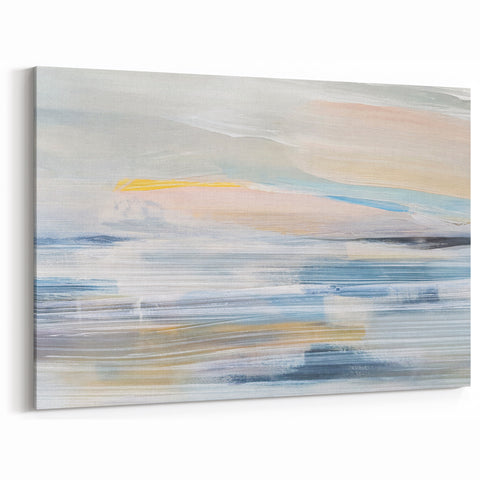 Colorful Abstract Scenery Canvas - Coastal Tranquility Landscape Art