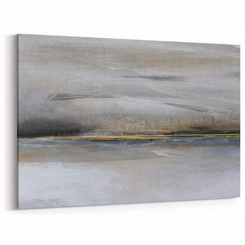 Contemporary Landscape Print - Misty Horizon Abstract Canvas Art