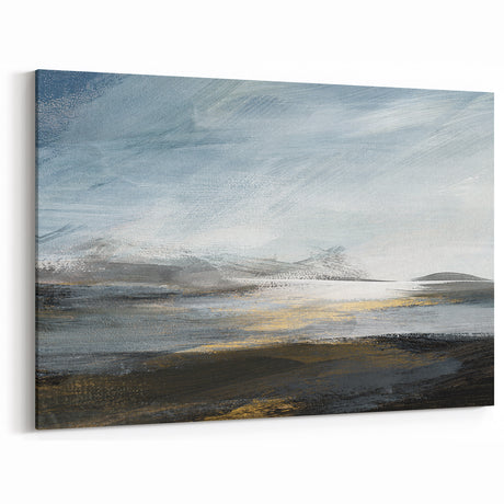 Modern Landscape Abstract Canvas - Golden Twilight Horizon Art