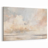 Contemporary Landscape Abstract Art - Soft Blue & Beige Canvas Print