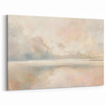 Elegant Abstract Landscape Art - Soft Pastel Pink & Beige Canvas Decor