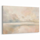 Elegant Abstract Landscape Art - Soft Pastel Pink & Beige Canvas Decor