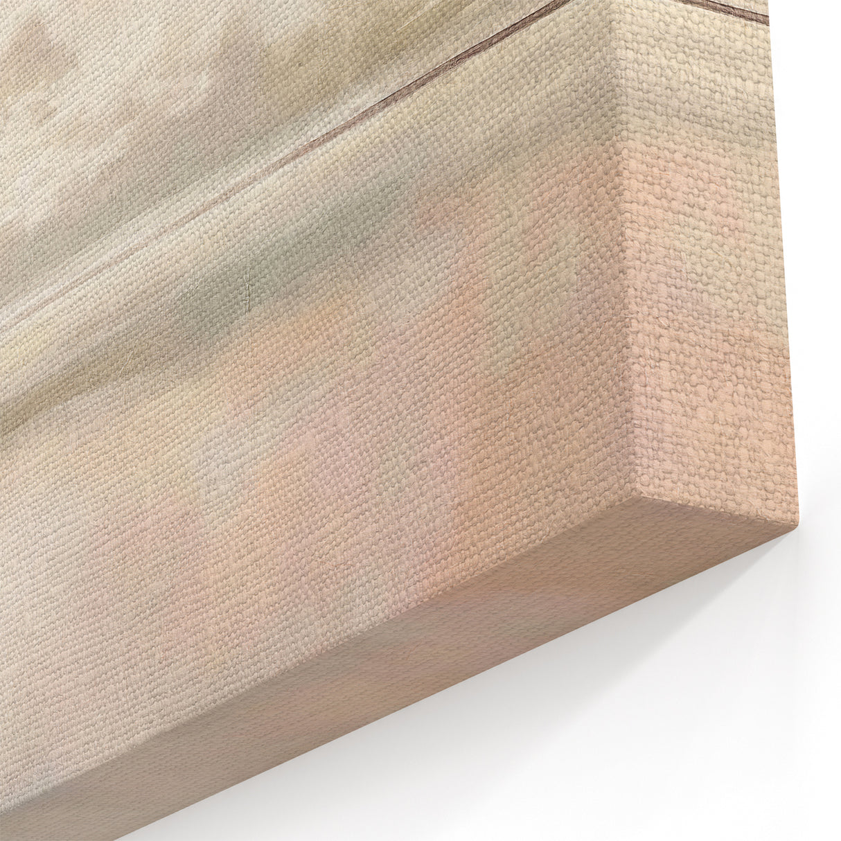 Elegant Abstract Landscape Art - Soft Pastel Pink & Beige Canvas Decor