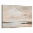 Abstract Landscape Canvas Art - Soft Beige & Gray Nature Wall Decor