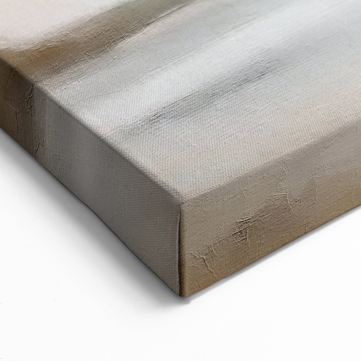 Abstract Landscape Canvas Art - Soft Beige & Gray Nature Wall Decor