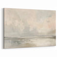 Soft Gray Abstract Landscape Art - Minimalist Pastel Canvas Wall Decor