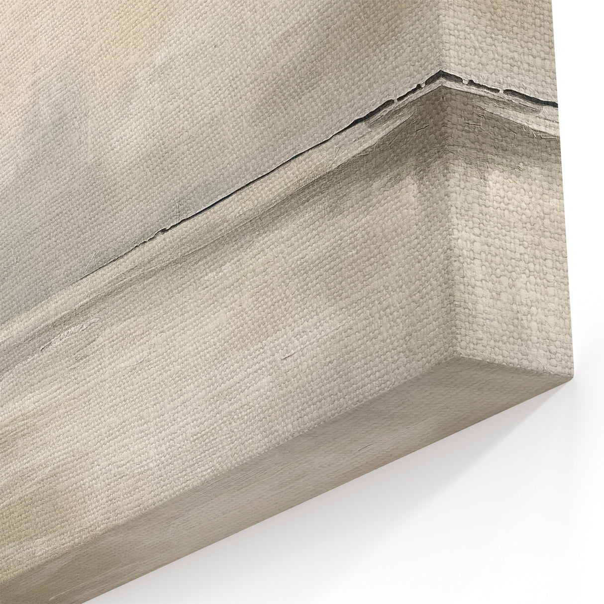 Soft Gray Abstract Landscape Art - Minimalist Pastel Canvas Wall Decor