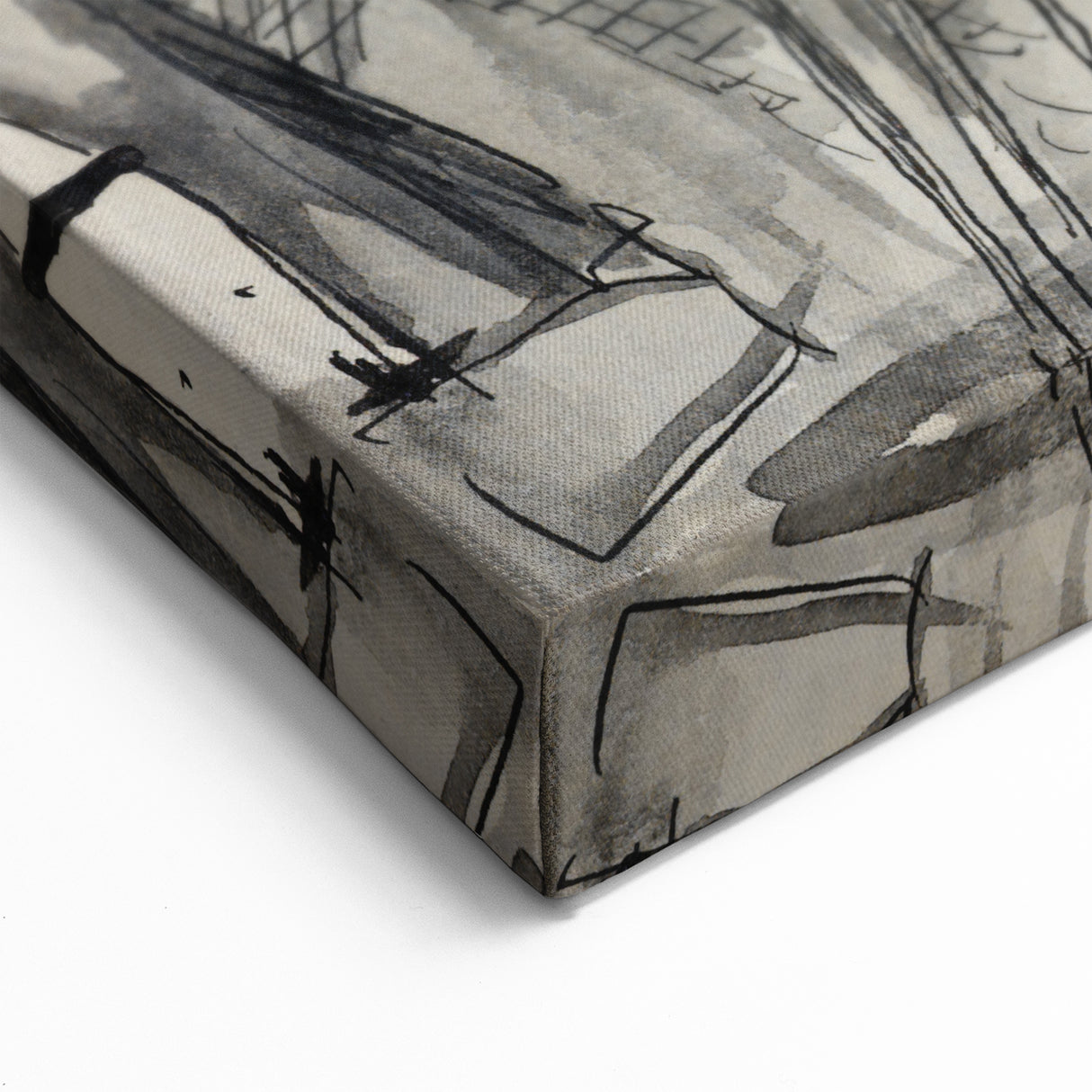 Modern Wall Art - Figures and Cab - Contemporary Abstract Urban Scene