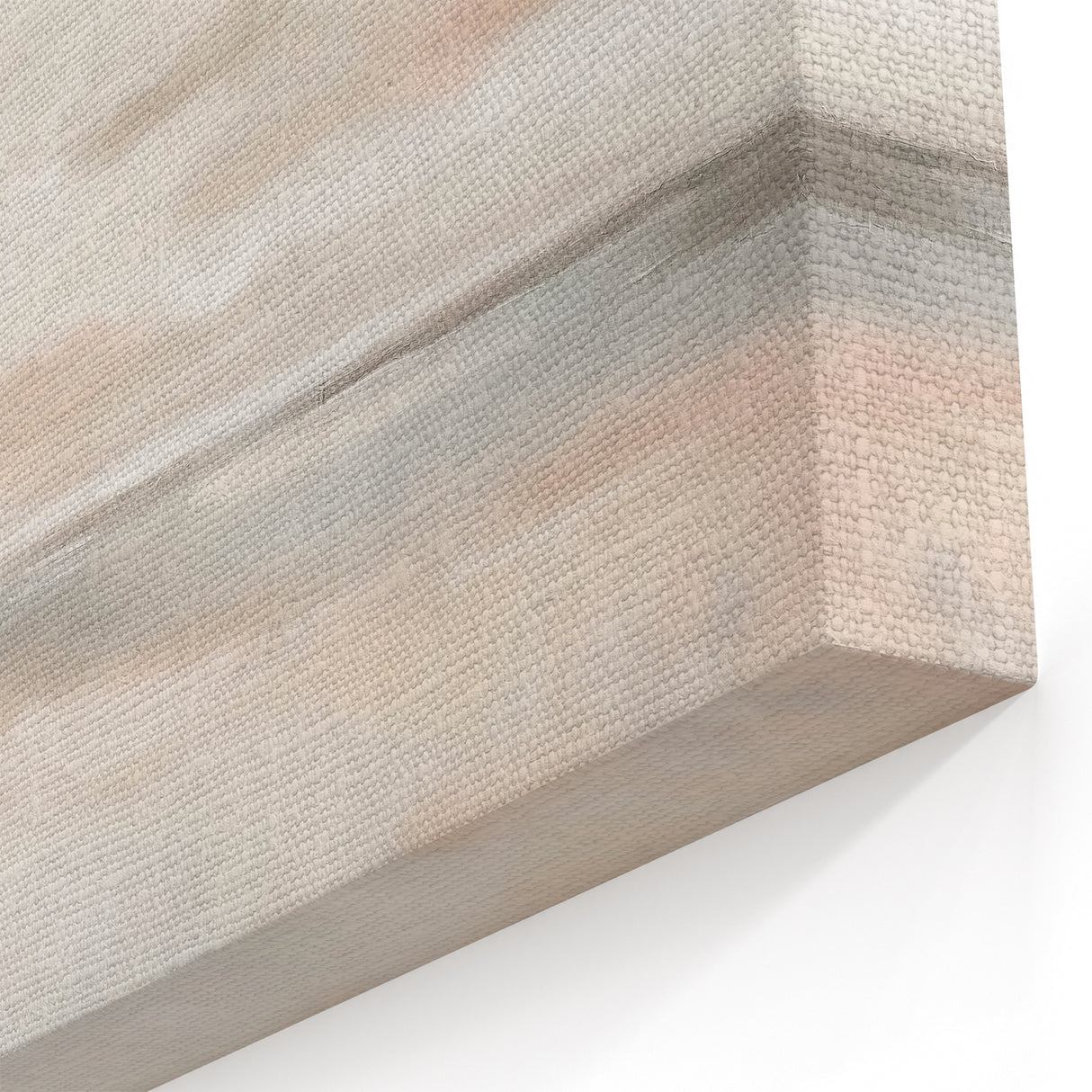 Serene Abstract Landscape Art - Soft Gray & Pink Canvas Wall Decor