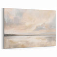 Elegant Abstract Landscape Art - Soft Beige & Gray Pastel Wall Decor