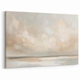 Abstract Landscape Canvas Art - Soft Beige & Muted Gray Wall Decor