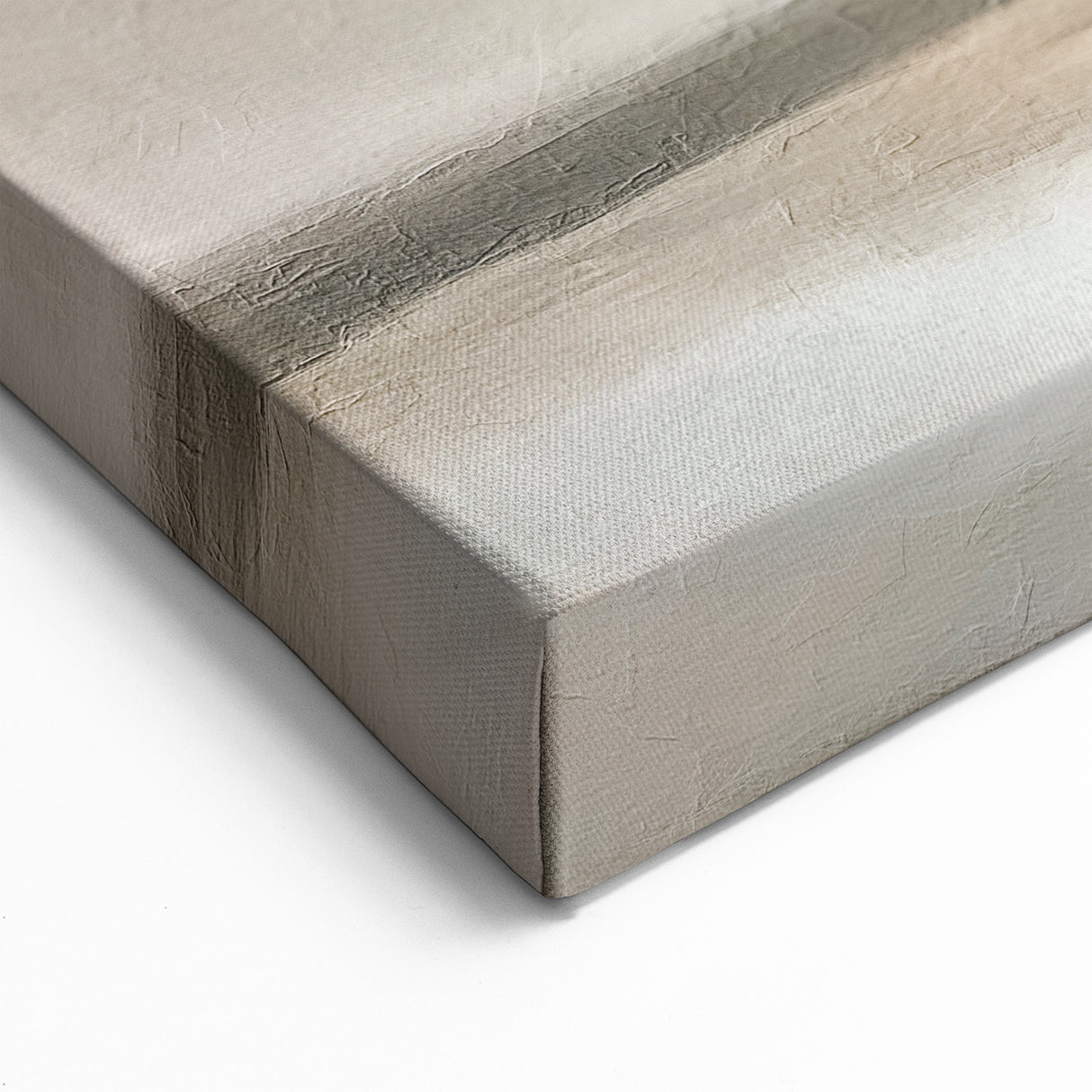 Abstract Landscape Canvas Art - Soft Beige & Muted Gray Wall Decor