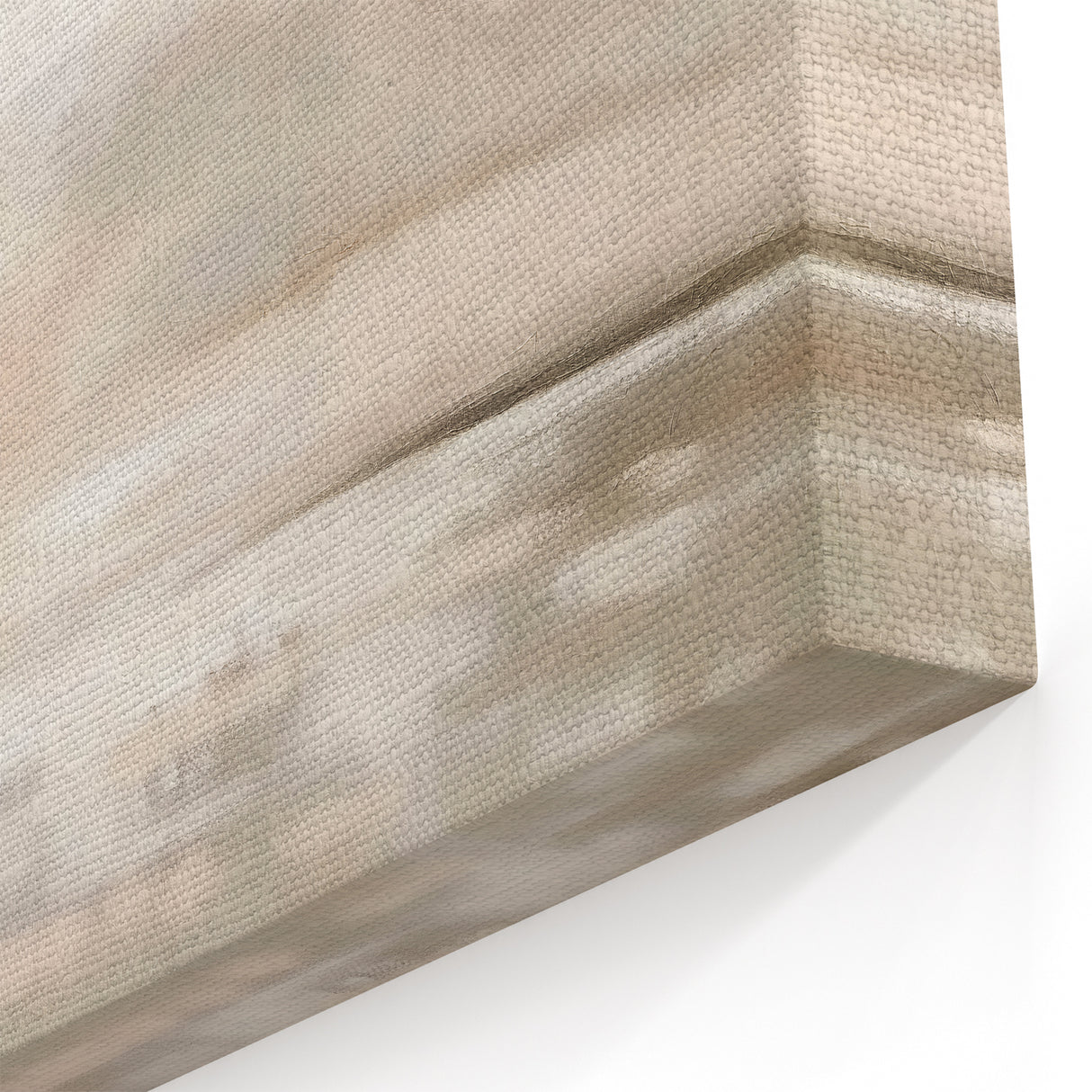 Soft Beige Abstract Landscape Art - Minimalist Gray Wall Decor