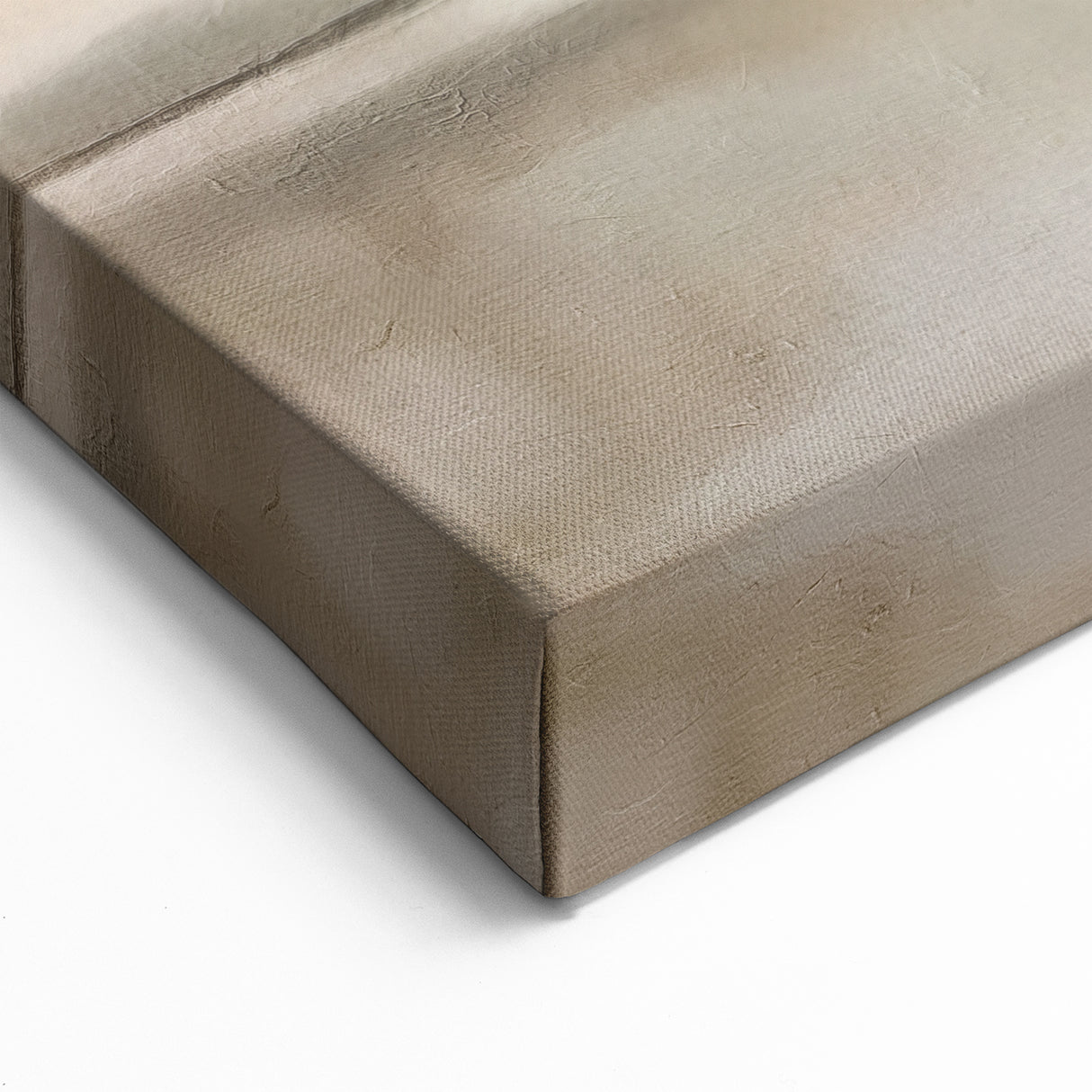 Soft Beige Abstract Landscape Art - Minimalist Gray Wall Decor