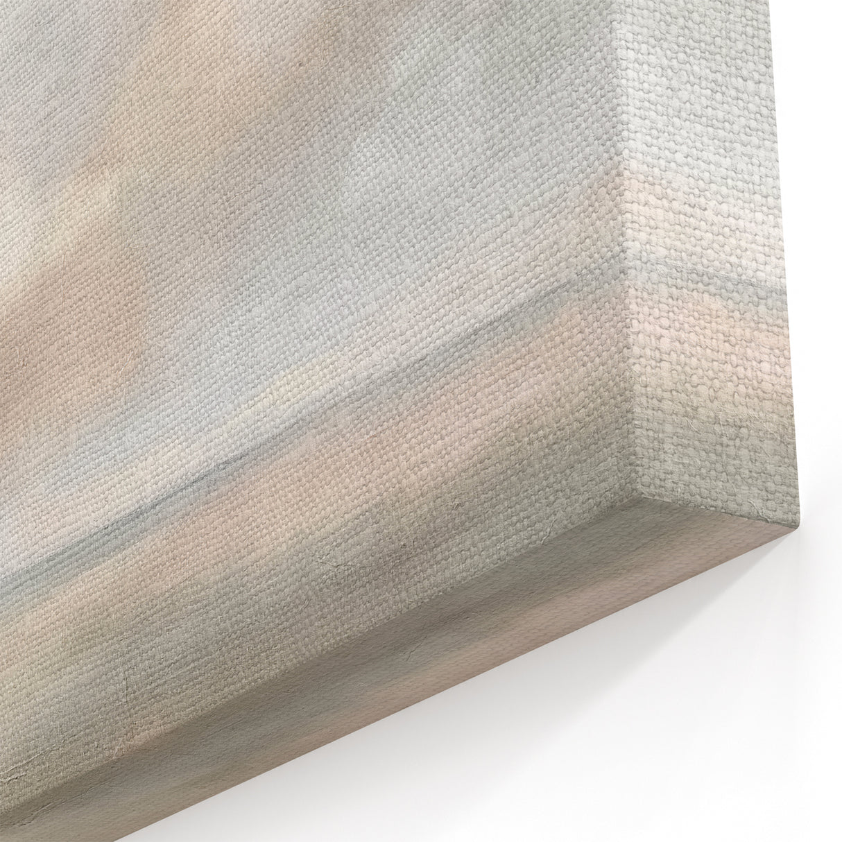 Minimalist Landscape Abstract Art - Soft Beige & Gray Canvas Decor