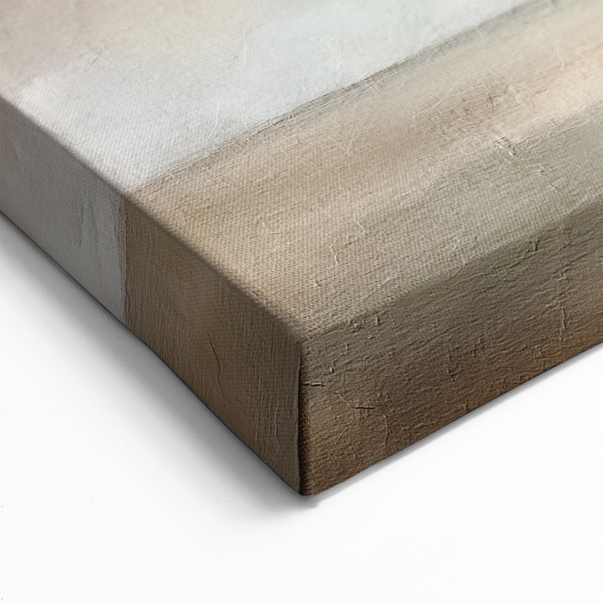 Minimalist Landscape Abstract Art - Soft Beige & Gray Canvas Decor