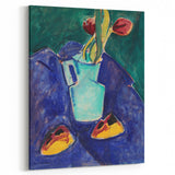 Modern Wall Art with Green Vase and Tulips - Abstract Contemporary Art Print