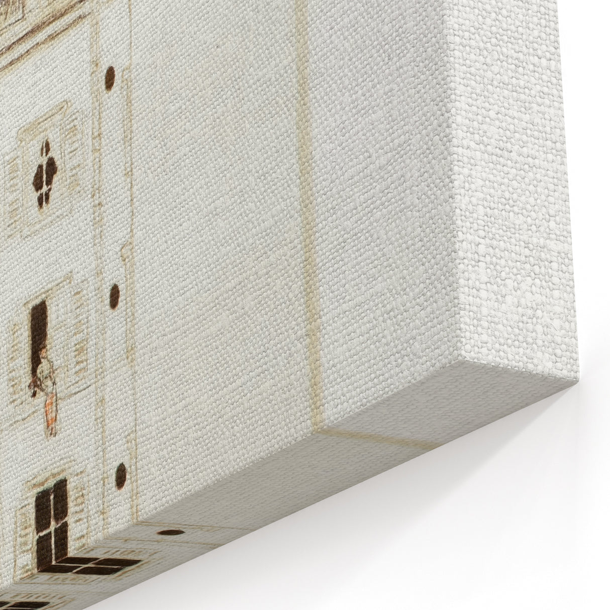 Modern Wall Art of Paris Courtyard Scene - Minimalist Contemporary Art Print