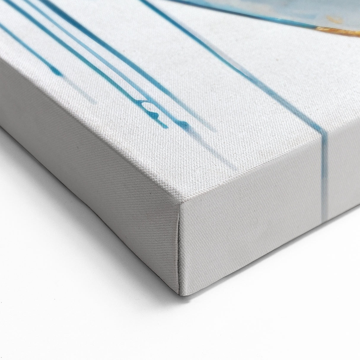 Mystical Mountain Landscape Art - Gold & Blue Abstract Wall Decor