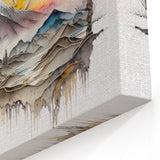 Modern Mountain Sunset Art - Golden Horizon & Winter Trees Wall Decor