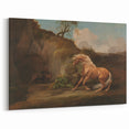 Realistic Horse and Lion Painting - George Stubbs Realism Art Canvas Print