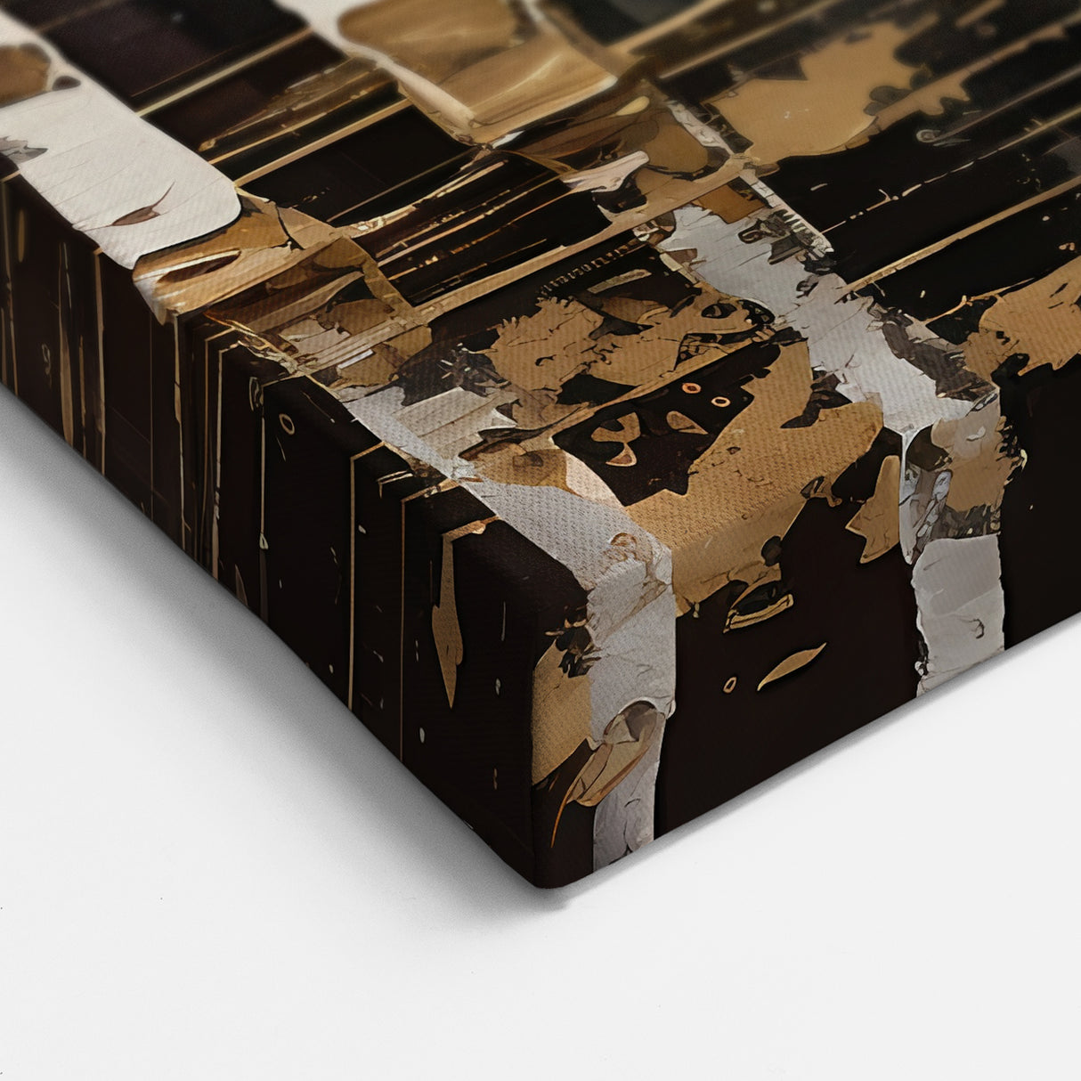 Modern Landscape Wall Art - Gold and Gray Abstract Forest Canvas Print