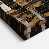 Modern Landscape Wall Art - Gold and Gray Abstract Forest Canvas Print