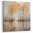 Artistic Landscape Designs - Golden Birch Trees Abstract Canvas Print