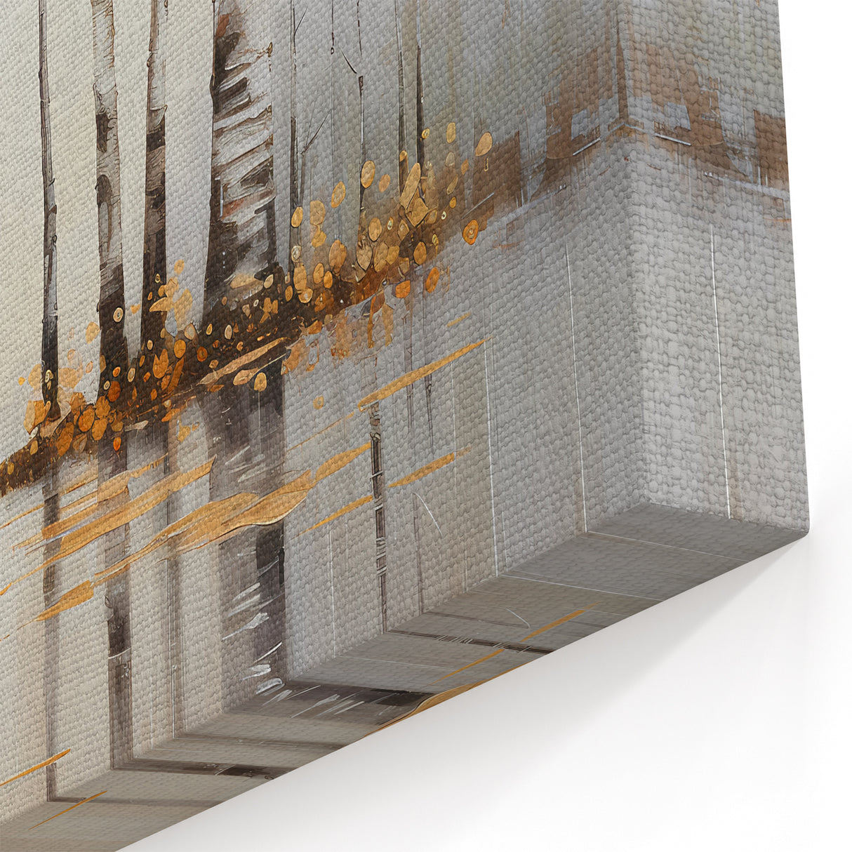 Artistic Landscape Designs - Golden Birch Trees Abstract Canvas Print