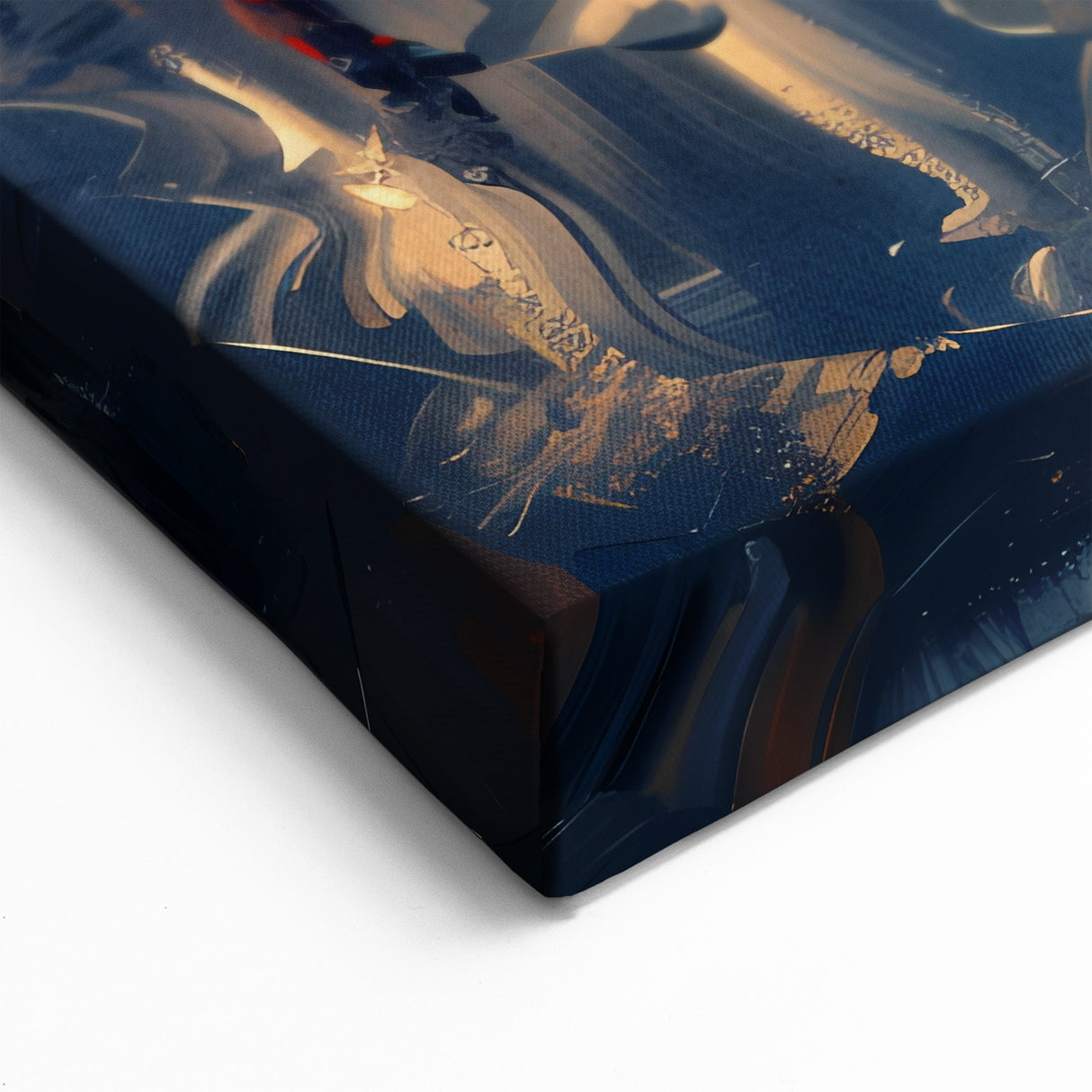 Modern Landscape Abstract - Red Umbrellas in Rainy Cityscape Canvas Art