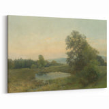 A Landscape with a Swamp - Tranquil Impressionist Art by Lajos Csordák