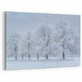 Winter Wonderland Abstract Landscape Wall Art - Frosty Trees Canvas
