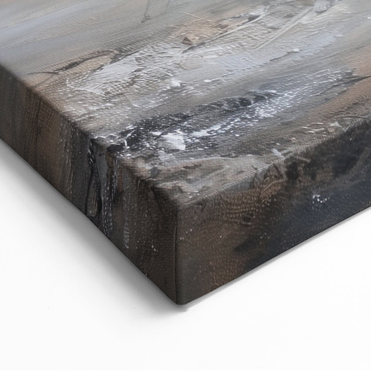 Minimalist Abstract Landscape Art - Neutral Toned Seascape Canvas Print