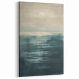 Soft Abstract Seascape Art - Muted Green Minimalist Ocean Canvas Print