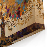 Golden Abstract Tree of Life Art - Colorful Ornate Landscape Canvas Print